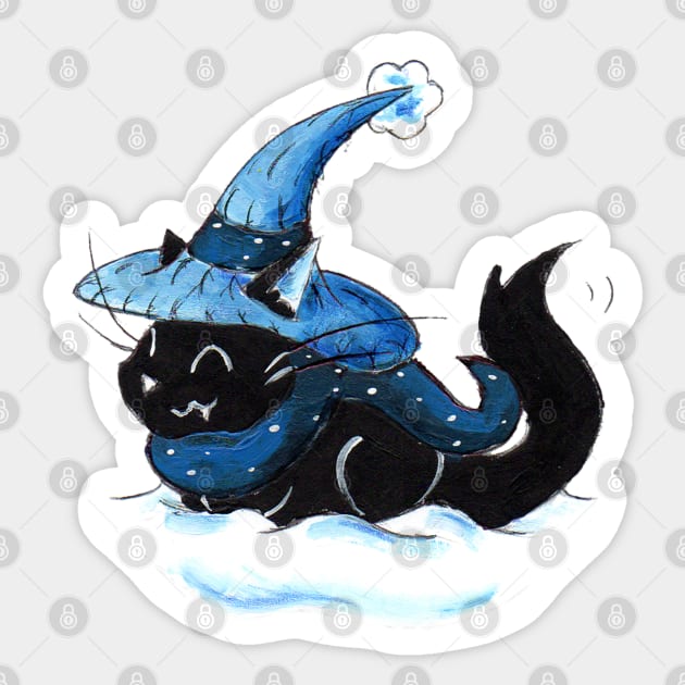 Snowy in Salem Sticker by KristenOKeefeArt